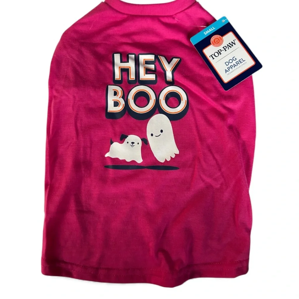 NWT Hey boo pink dog t-shirt tee S